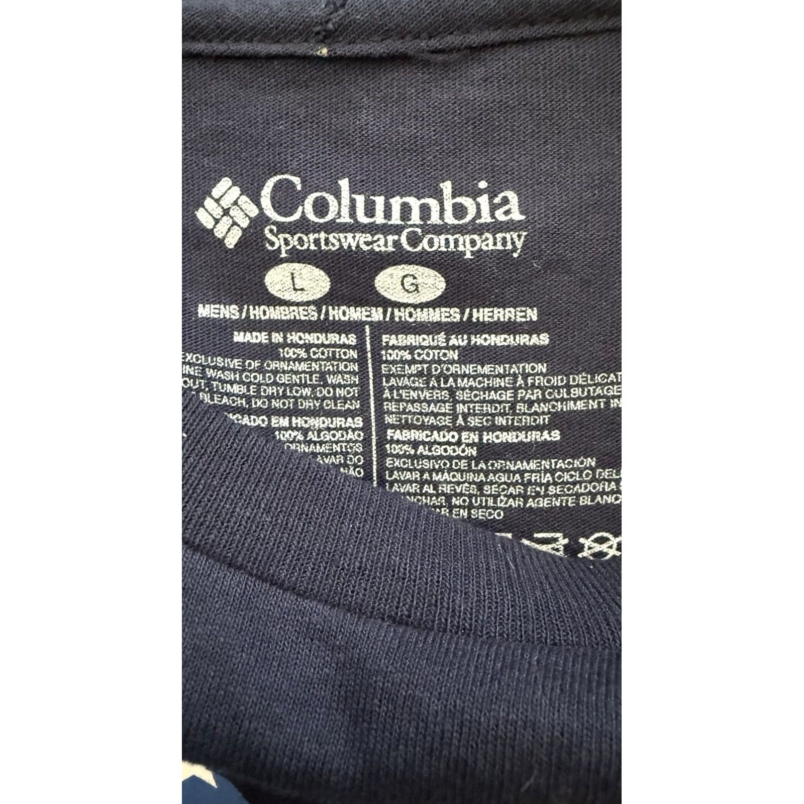 Vintage Columbia PFG Long Sleeve T-Shirt Mens Large Navy Blue Flag Graphic Cotton UV Protection Crew Neck Pullover Shirt Regular Fit Fishing Outdoor Seasonal Size US L / EU 52-54 / 3 - 2 Thumbnail