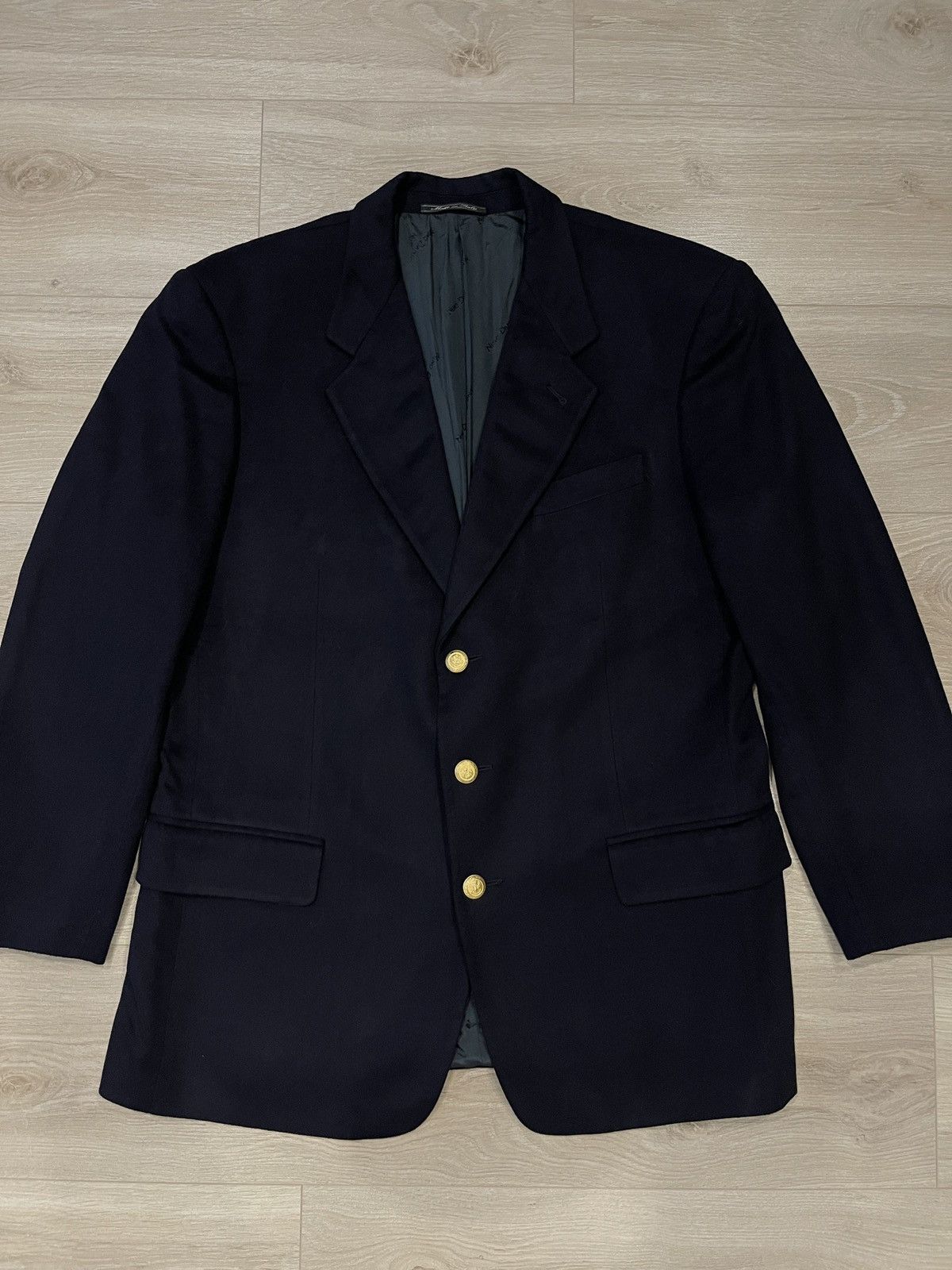 Vintage Nino Danieli blazer wool jacket vintage sport coat blue Size 44R - 8 Thumbnail
