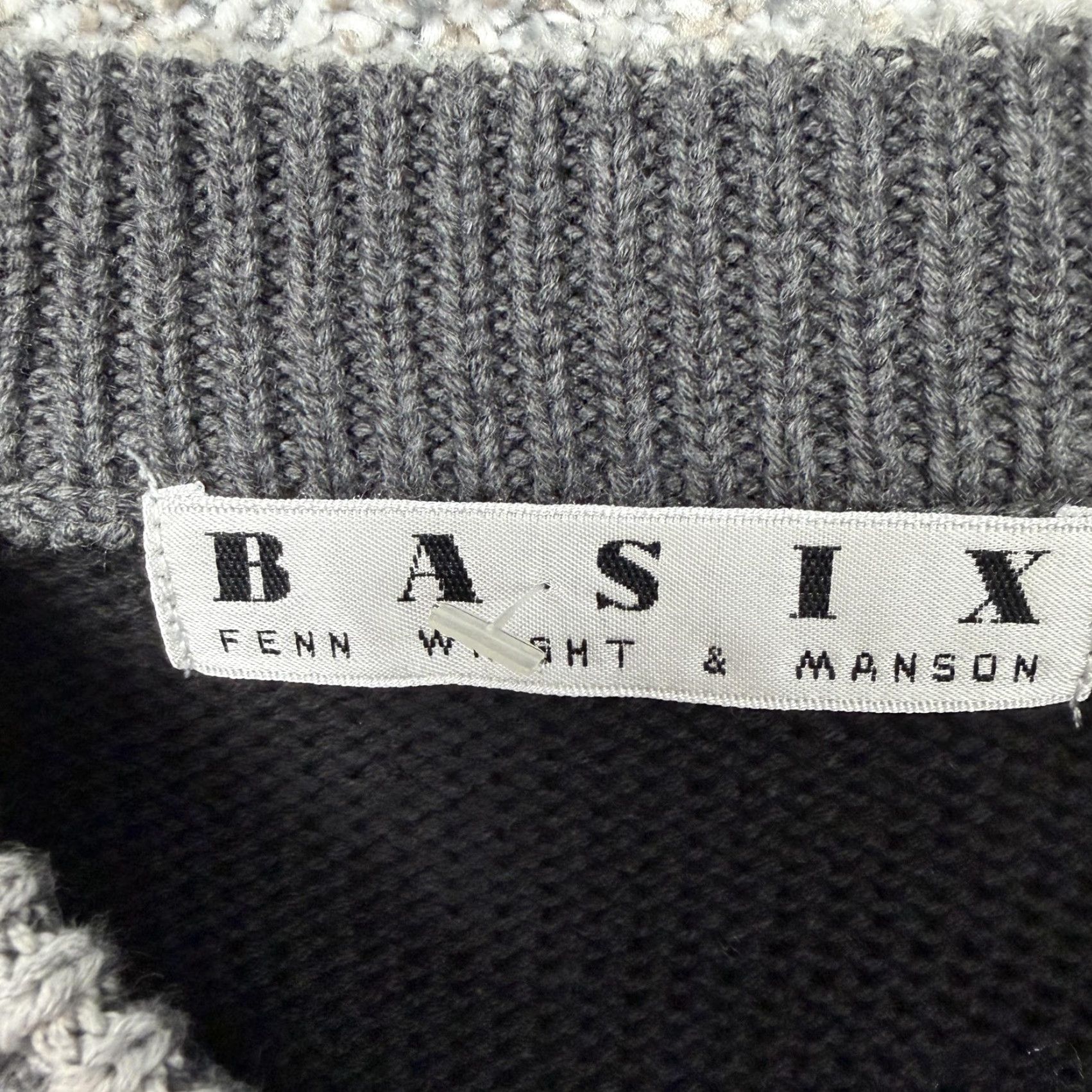Vintage VTG Basix Fenn Wright & Manson Sweater Mens L Black Argyle Diamond Geometric Grunge 90s Crew Neck Knit Pullover Size US L / EU 52-54 / 3 - 7 Thumbnail