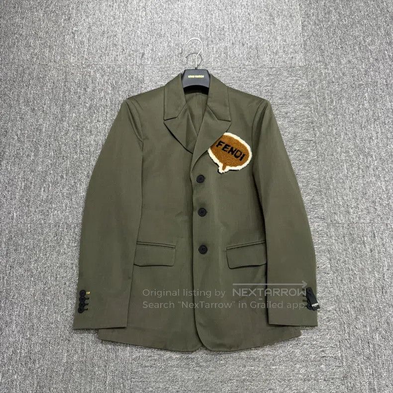 Fendi Fendi Olive Green Wool Blazer Size 46L - 1 Thumbnail