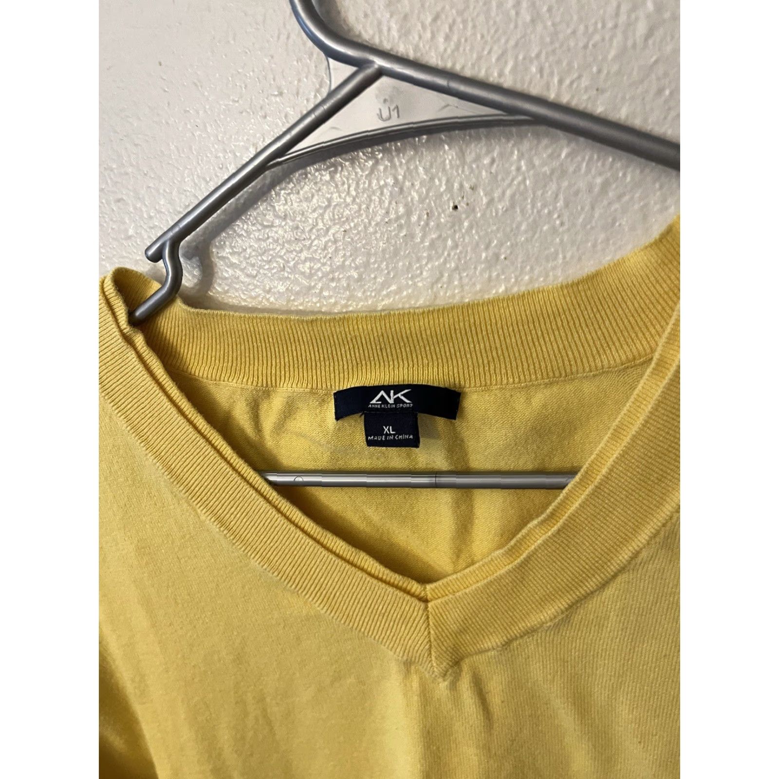 Anne Klein Anne Klein Sport Sweater Women's XL Yellow V-neck 3/4 Sleeve Cotton Blend Pullover Size XL / US 12-14 / IT 48-50 - 3 Thumbnail