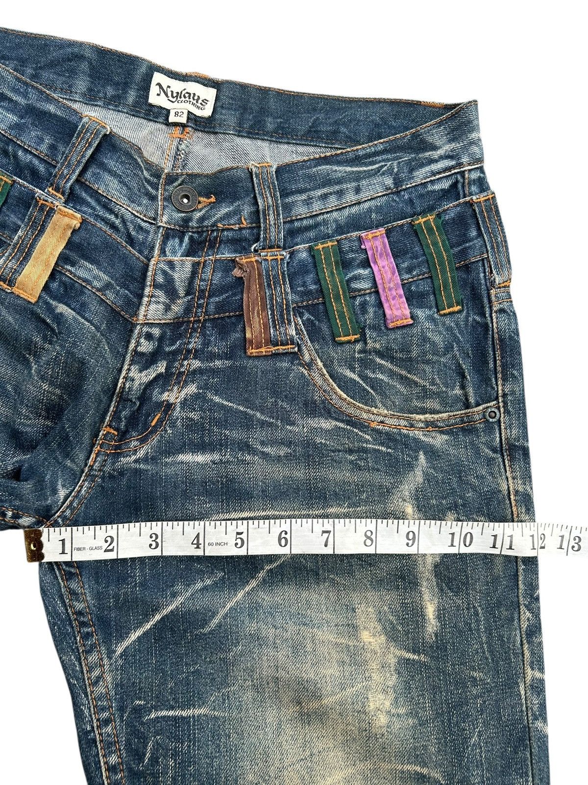 Kapital Nylaus Double Waist Distressed Denim Jeans Size US 32 / EU 48 - 17 Thumbnail
