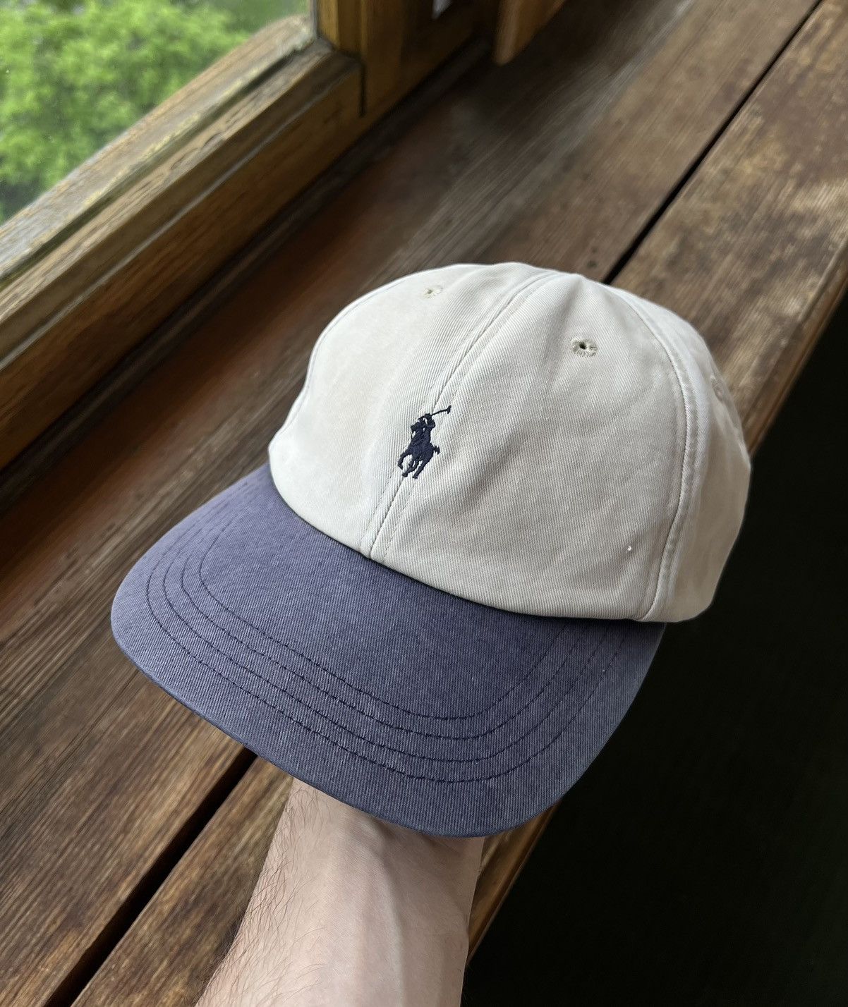 Pre-owned Polo Ralph Lauren X Vintage Polo Ralph Laurent Hat Distressed Y2k Faded Cap In Beige