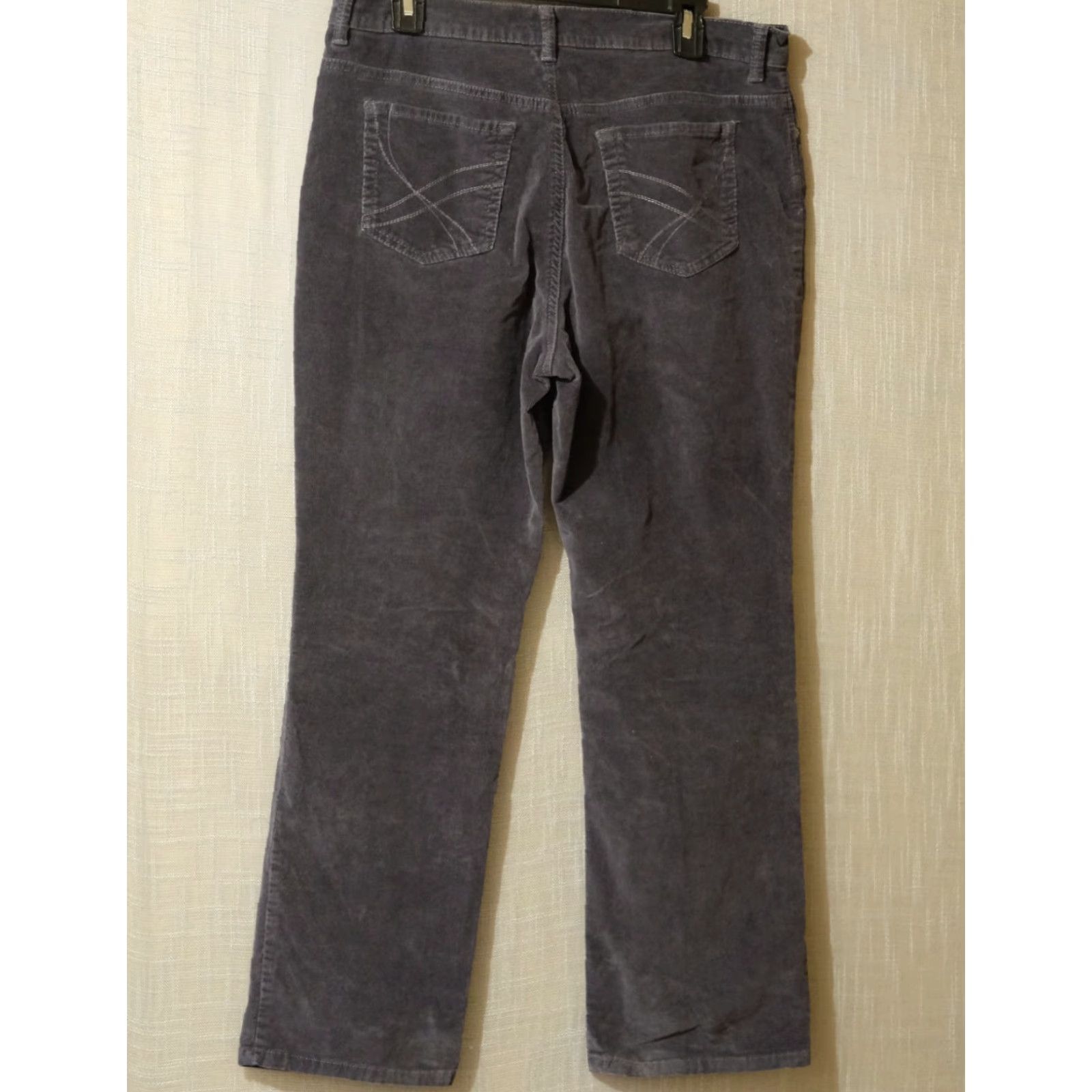Gloria Vanderbilt Gloria Vanderbilt Corduroy Pants Gray High-Rise Straight Womens 14 Short #A14-7 Size 36" / US 14 / IT 50 - 5 Thumbnail