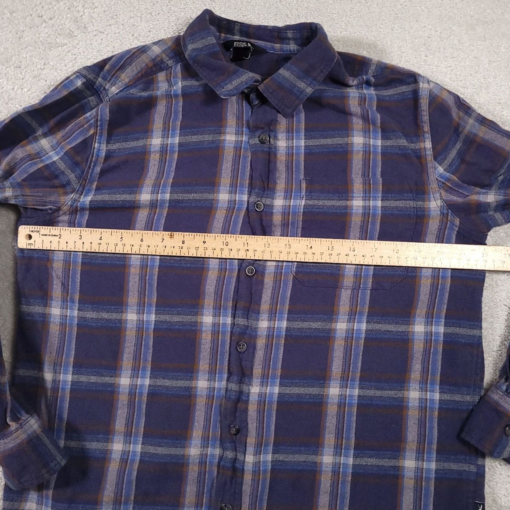 Eddie Bauer Eddie Bauer Flannel Shirt Mens Large Blue Plaid Long Sleeve Button Up Cotton Size US L / EU 52-54 / 3 - 6 Thumbnail