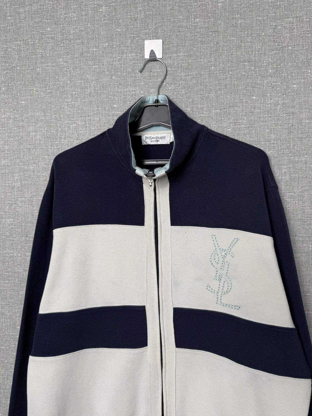 Yves Saint Laurent Vintage Yves Saint Laurent Zip Up Sweater Large YSL Logo Size US L / EU 52-54 / 3 - 2 Thumbnail