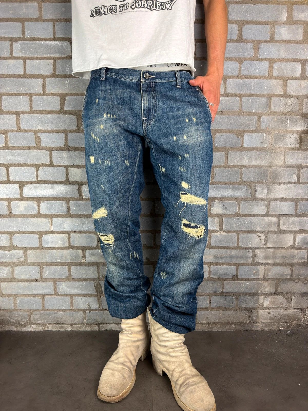 Dolce & Gabbana × Vintage Archive distressed Dolce Gabbana white
