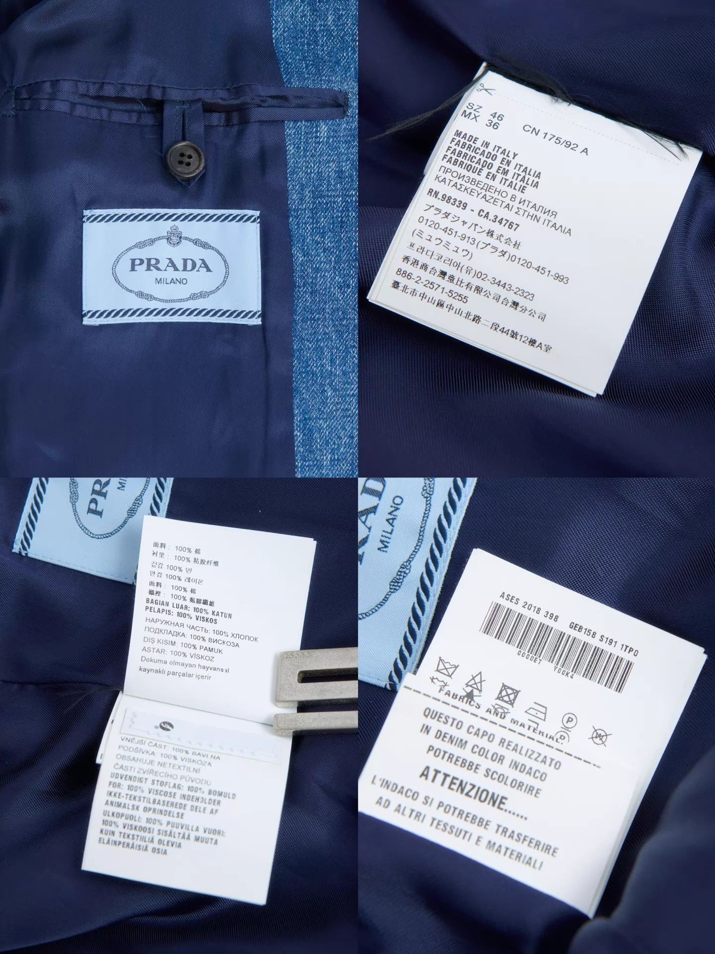Prada PRADA 2019ss Menswear Washed Denim Blue Blazer Size US S / EU 44-46 / 1 - 9 Thumbnail