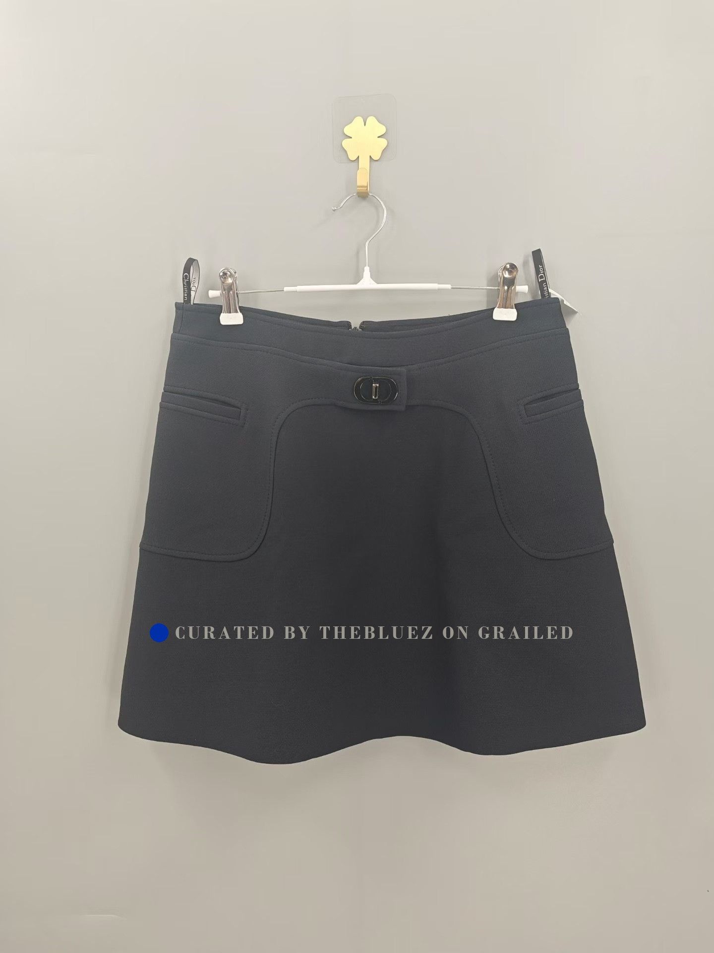 Dior Dior Silk Wool Blend Black CD Buckle Skirt Size 38" / US 16 / IT 52 - 1 Thumbnail