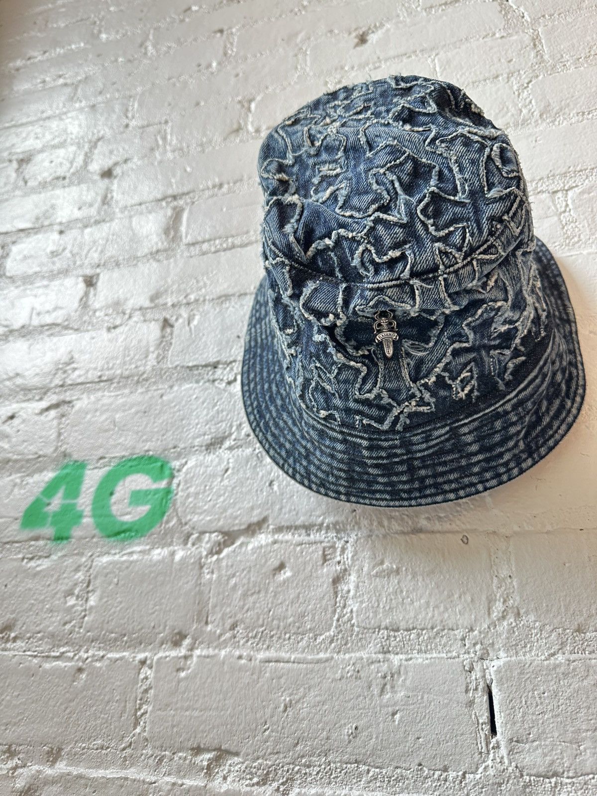 Chrome Hearts CHROME HEARTS DENIM PATCH BUCKET HAT Size ONE SIZE - 1 Thumbnail