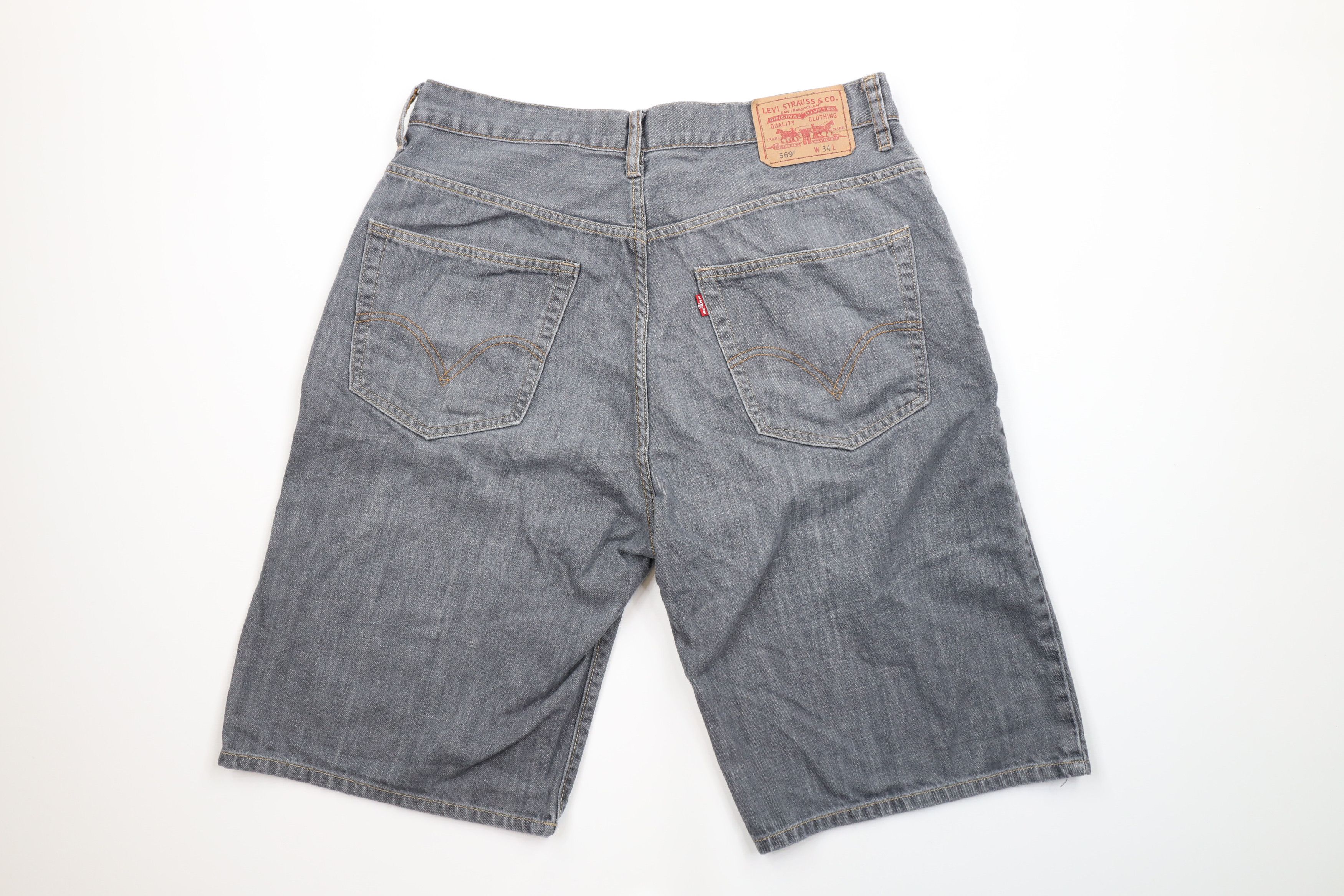 Levi's × Vintage Vintage Y2K Levis 569 Fit Denim Jean Shorts Jorts Gray Size US 34 / EU 50 - 10 Thumbnail