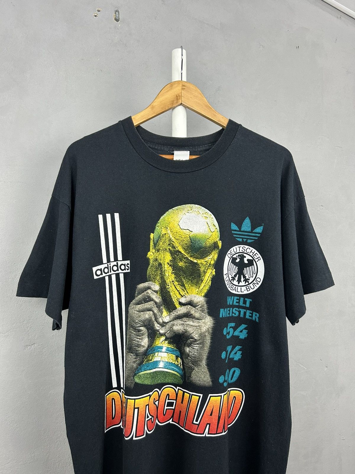 Adidas Vintage 90's Adidas Germany Deutschland World Cup Shirt Size US L / EU 52-54 / 3 - 2 Thumbnail