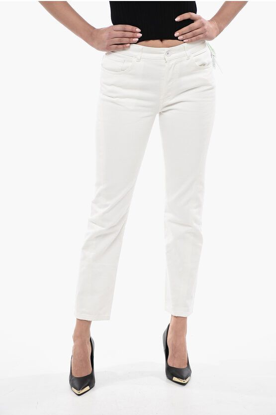 image of Off White Straight Fit Twisted Jeans 18 Cm in White, Women's (Size 24)