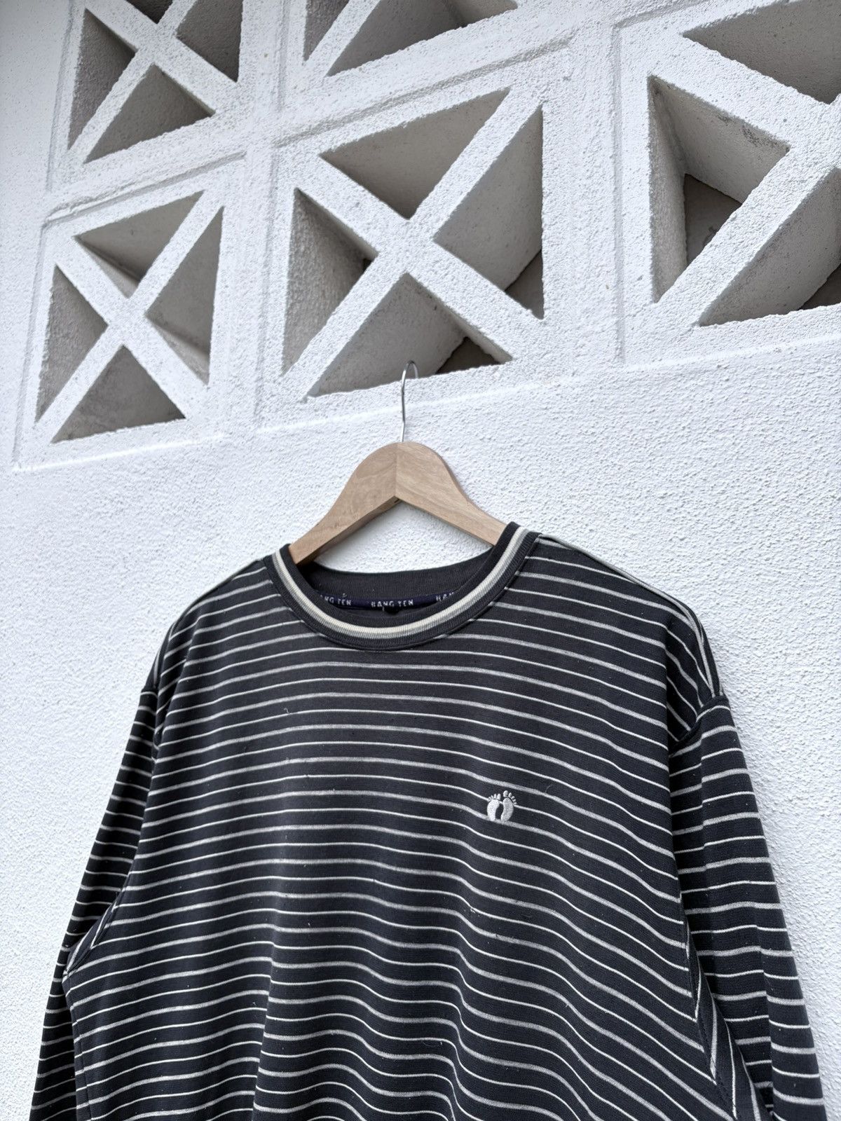 Hang Ten Hang Ten Striped Kurt Cobain Style Sweatshirt Size US L / EU 52-54 / 3 - 1 Thumbnail