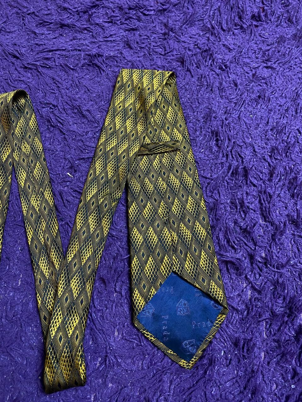 Prada Vintage Prada Cravatte Geometric Pattern Silk Size ONE SIZE - 6 Thumbnail