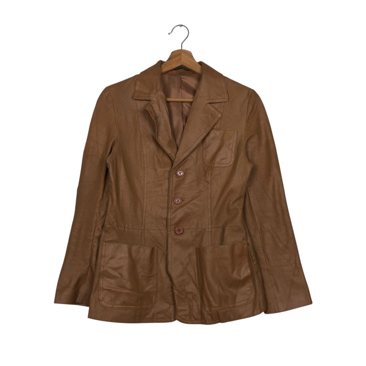 Japanese Brand 📌Vintage Cropped Button Leather Jacket Ined Yohji Yamamoto Size US M / EU 48-50 / 2 - 2 Thumbnail