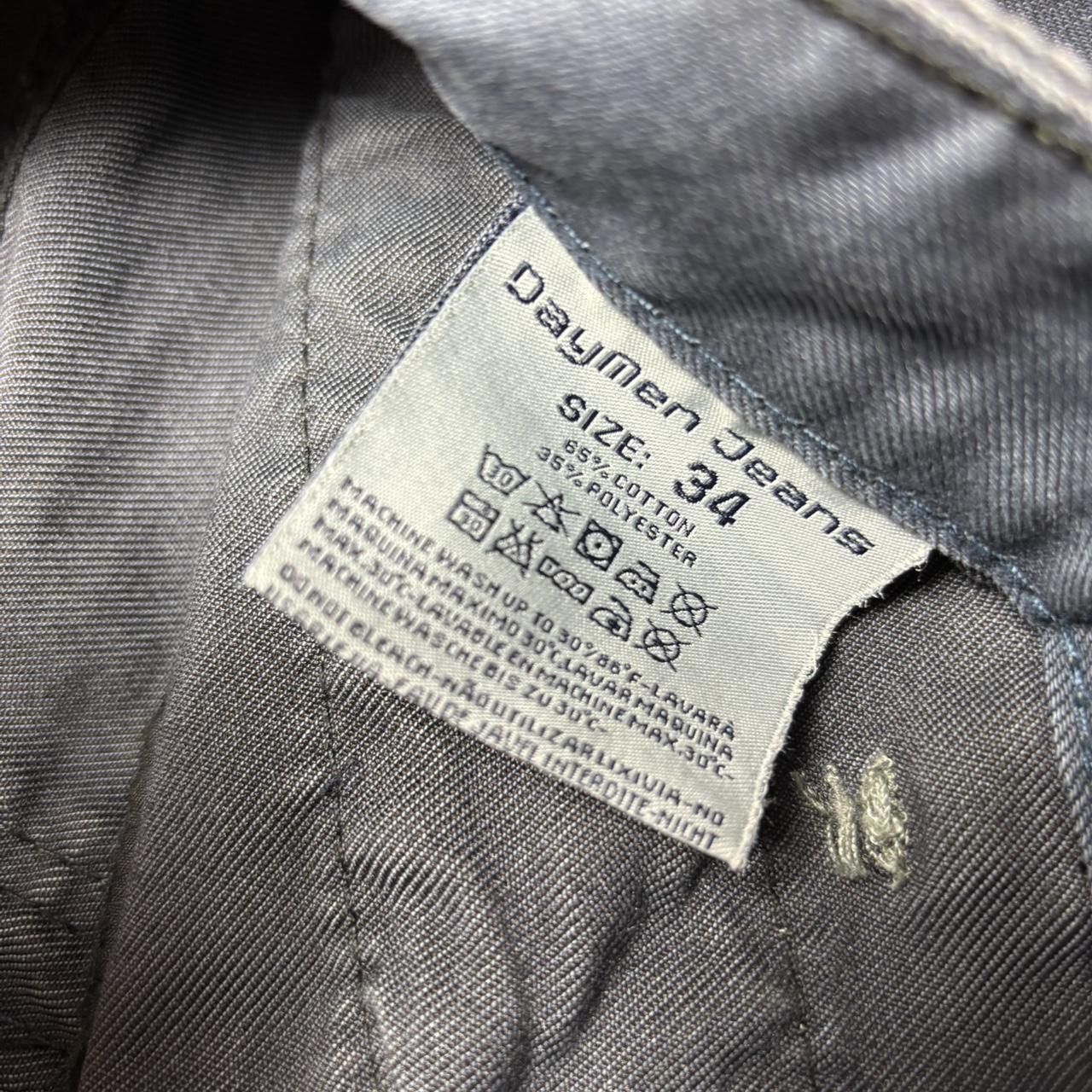Japanese Brand 00s Embroidered DMJ Jeans Grey 34" Size US 34 / EU 50 - 5 Thumbnail