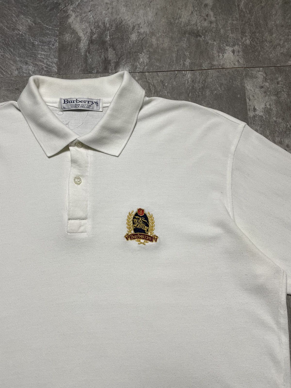Burberry Vintage Burberrys London Polo T Shirt Cotton White Size L Size US L / EU 52-54 / 3 - 2 Thumbnail