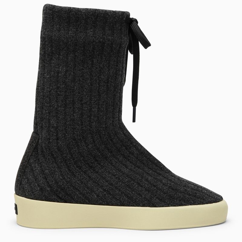 image of Fear Of God Moc Knit Hi Dark Grey Boot, Men's (Size 8)