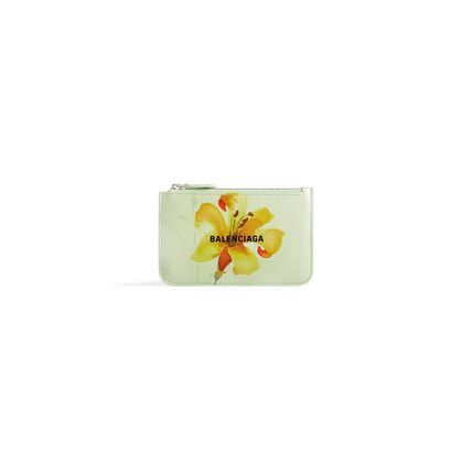 Balenciaga Cash Large Long Coin and Card Holder Lillies Print