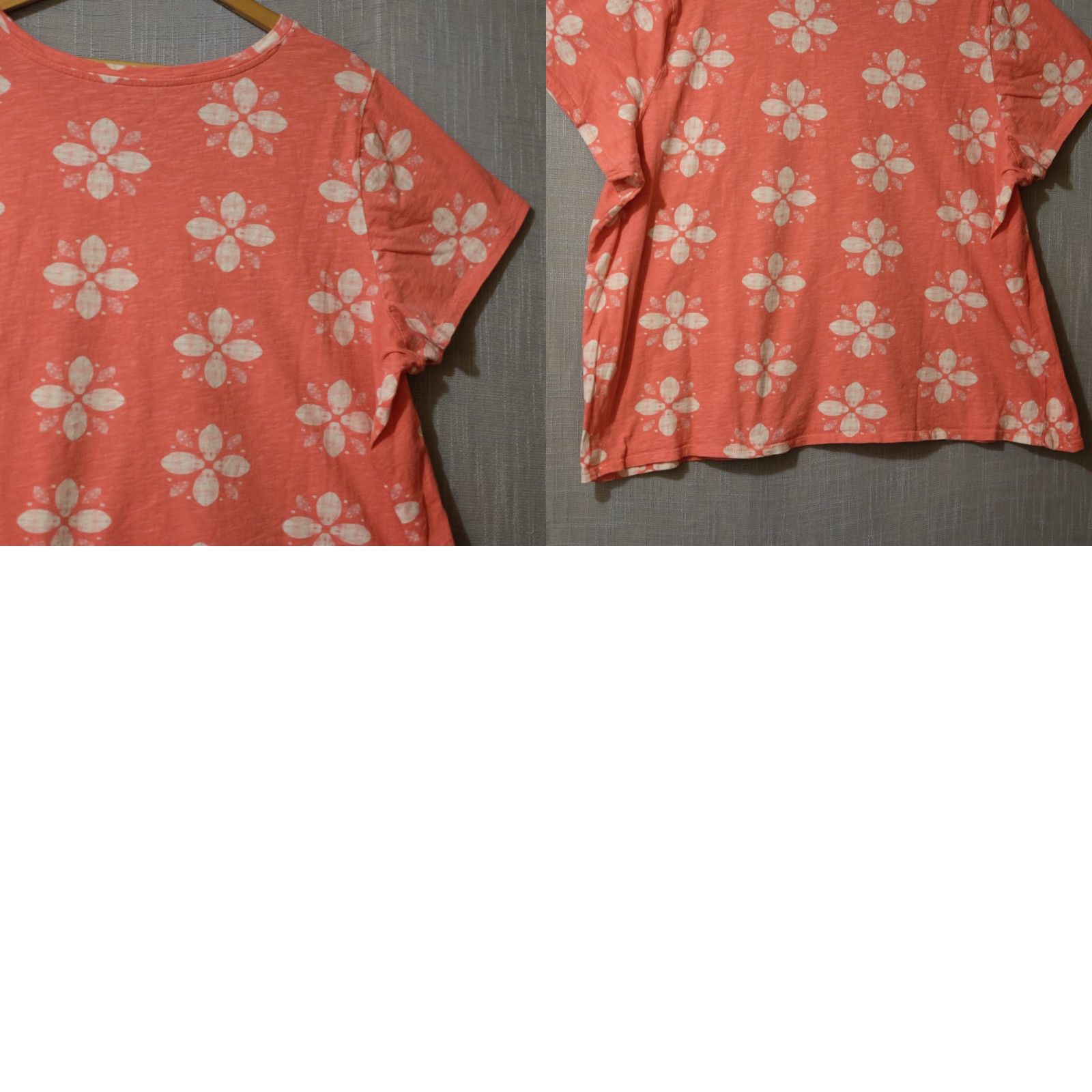 Vintage Sonoma Shirt Womens 2X Regular 100% Cotton Floral The Everyday Tee Watermelon Red/White V-Neck Short Sleeve Pullover Casual Basic Size XXL / US 16-18 / IT 52-54 - 8 Thumbnail