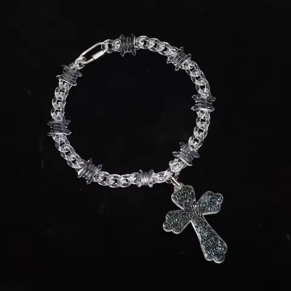 Jewelry 🔥 Luxe Acrylic Cross Necklace | Clear Crystal Design Size ONE SIZE - 3 Thumbnail