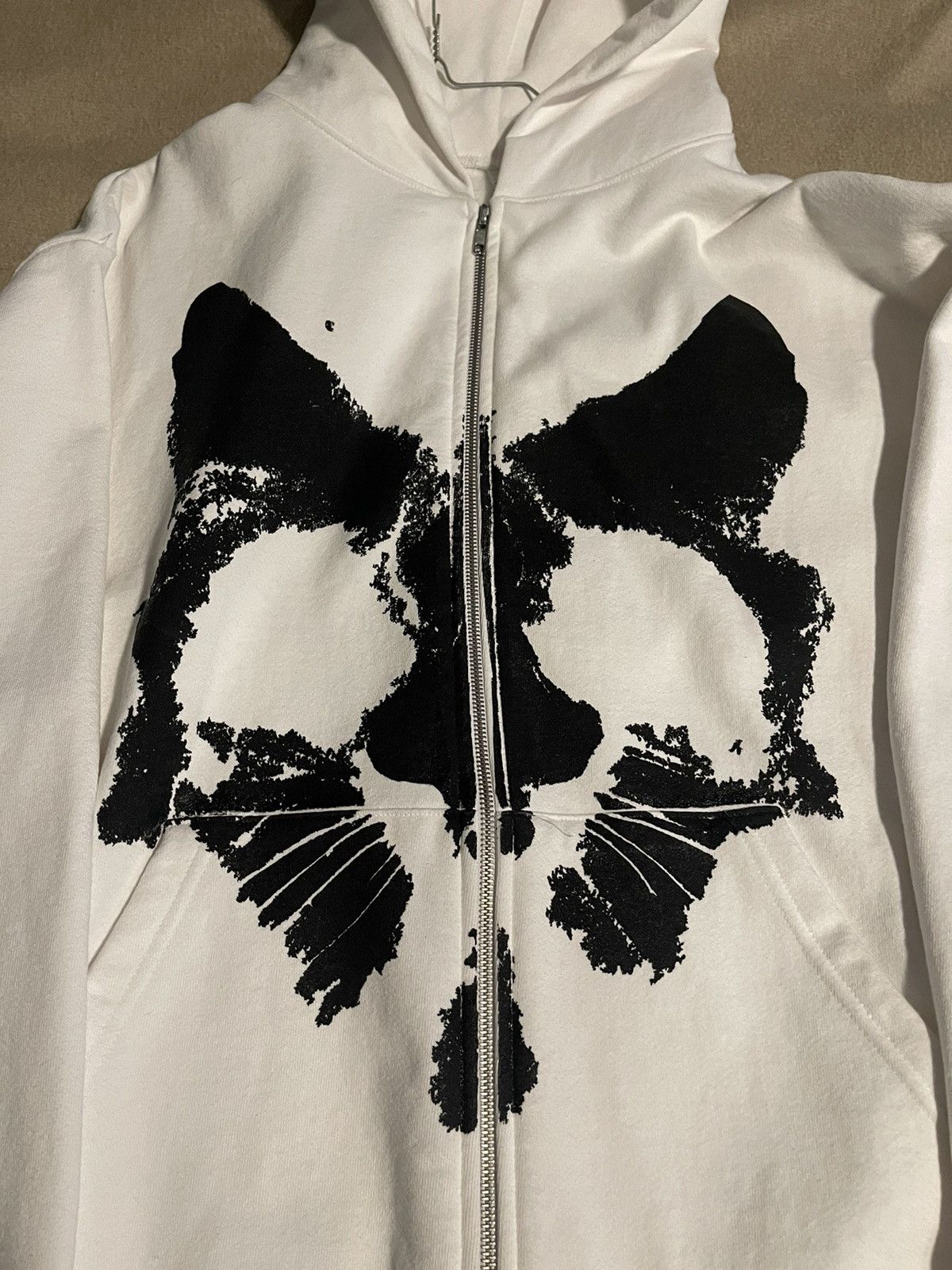 Image of Designer White “Forgive”Hoodie By Slump6S, Men's (Size XL)