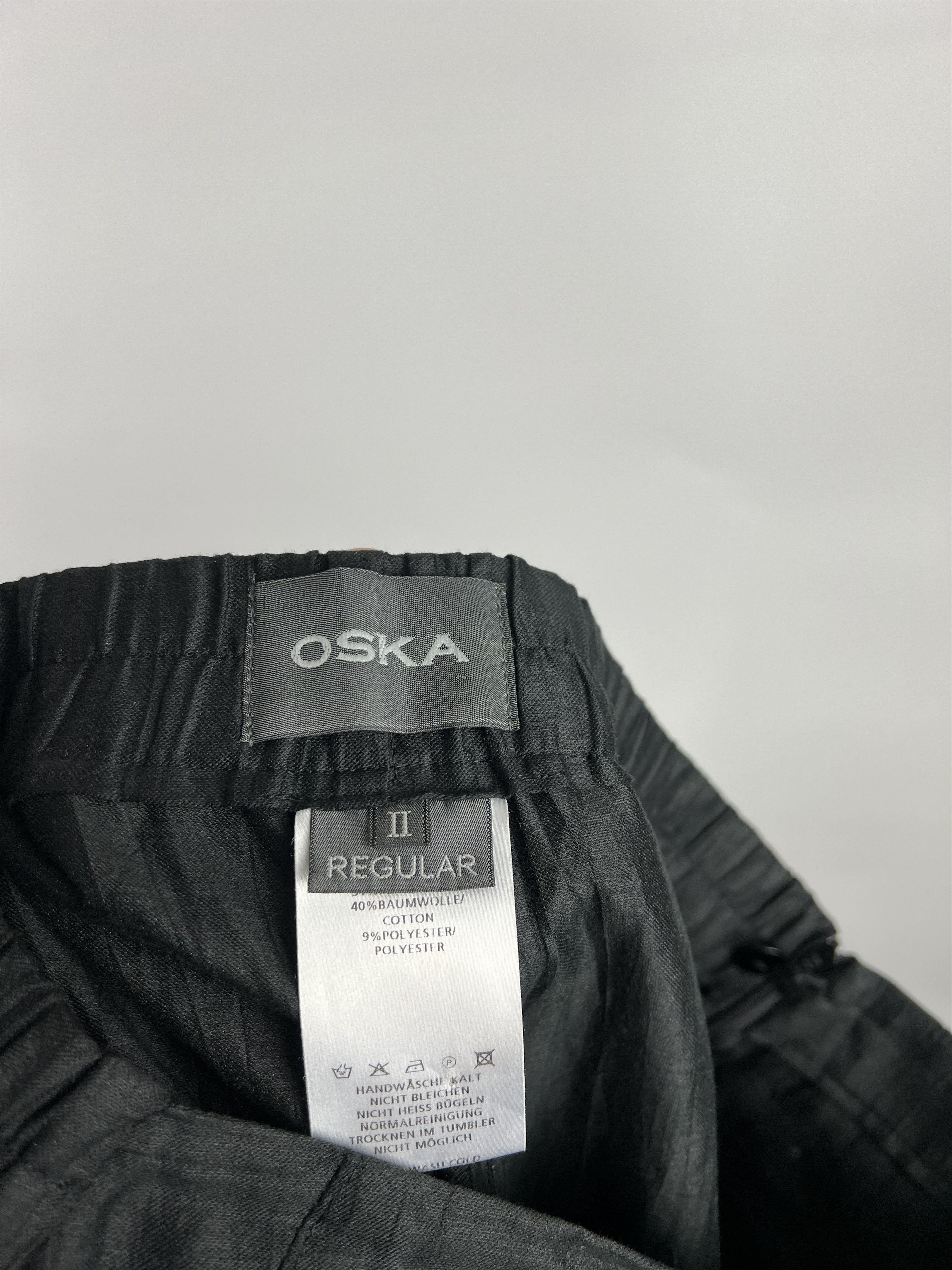 Designer Oska Dark Gray Linen Wide Leg Trousers Pants Size 2 Regular Size 28" / US 6 / IT 42 - 8 Thumbnail