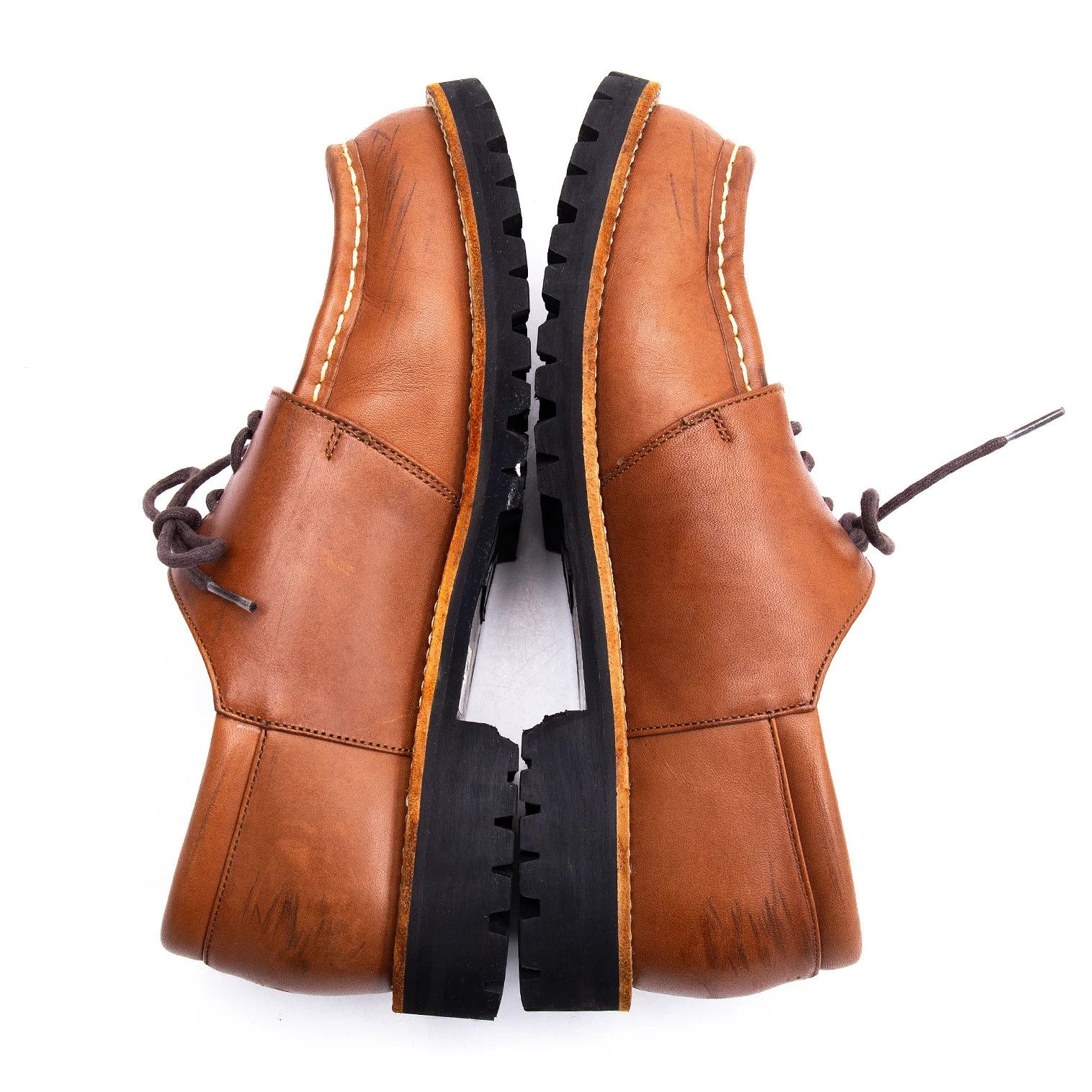 Junya Watanabe T and Leather Austrian Shoes in Brown, Size 27cm Size US 9 / EU 42 - 9 Thumbnail