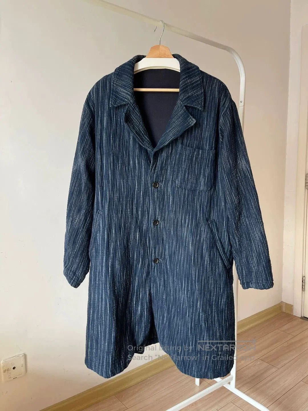 Porter Classic silver kasuri windbreaker coat. Size XS / US 0-2 / IT 36-38 - 4 Thumbnail