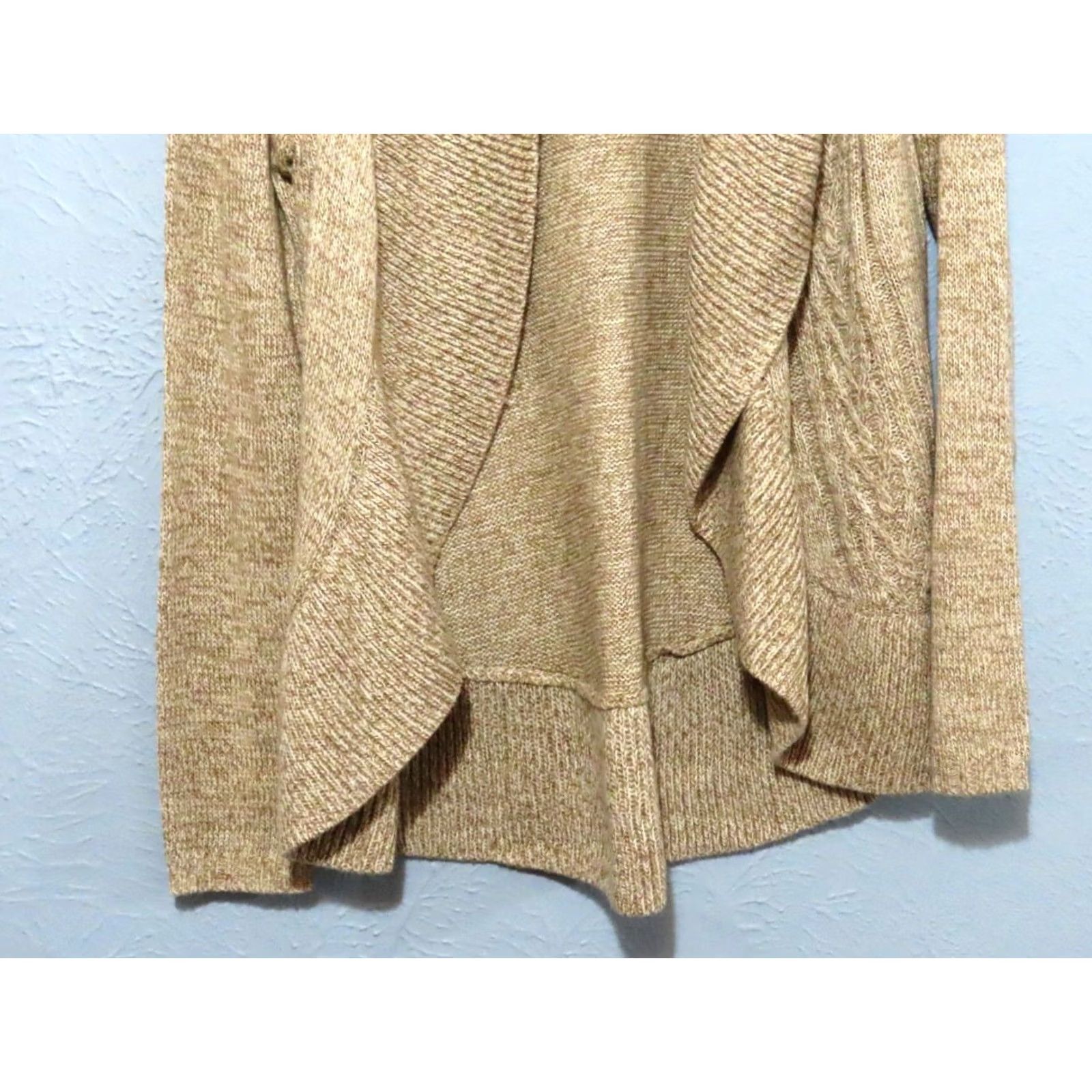 Vintage Karen Scott Women's M Cardigan Beige Marl Tan NWT Long Sleeve Collared Acrylic Knit Solid All Seasons Fall Winter Spring Size M / US 6-8 / IT 42-44 - 4 Thumbnail