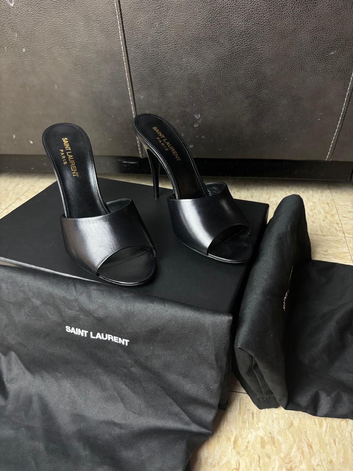 Saint Laurent Paris Saint Laurent LA 16 95 peep-toe mules Size US 7 / IT 37 - 2 Thumbnail