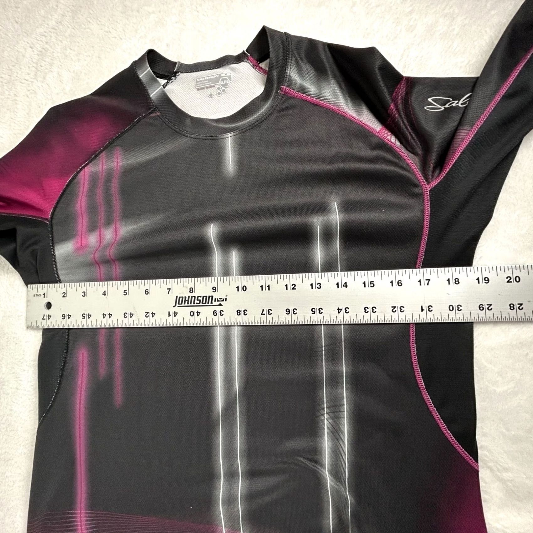 Salomon Salomon Womens XL Black & Pink Long Sleeve Acti Lite X-Static Athletic Shirt Top Size XL / US 12-14 / IT 48-50 - 7 Thumbnail