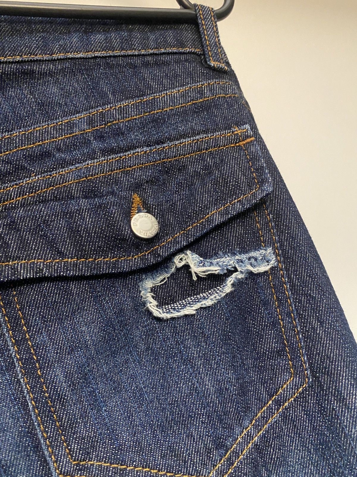 Prada Prada luxury 3/4 denim jeans y2k straight fit Size 27" / US 4 / IT 40 - 16 Thumbnail