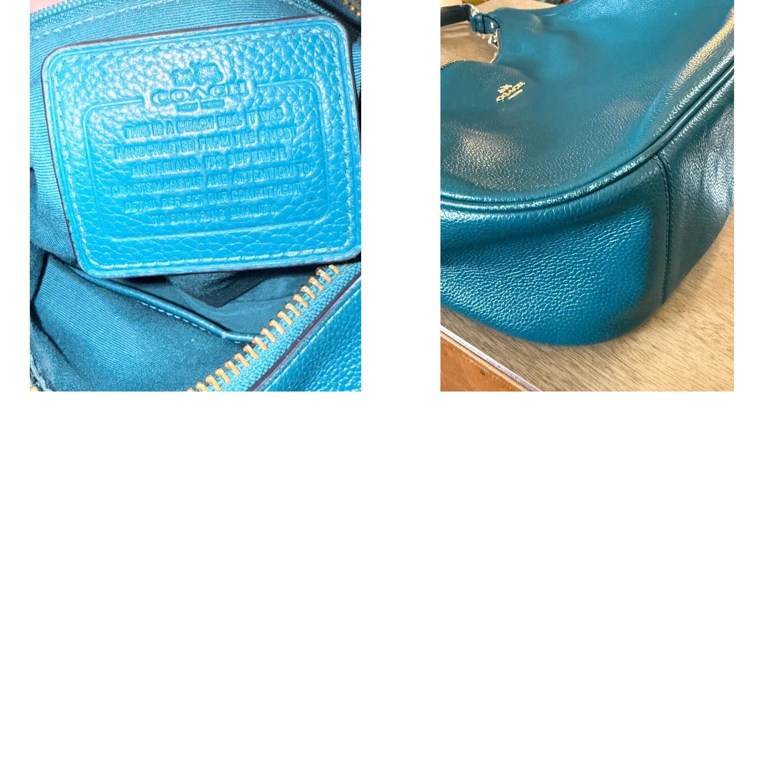 Coach Coach Harley Hobo shoulder bag Turquoise pebbled leather 