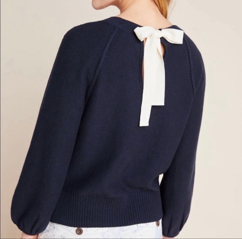 Anthropologie Anthropologie Emily Puff-Sleeved Sweater Size XS / US 0-2 / IT 36-38 - 2 Thumbnail
