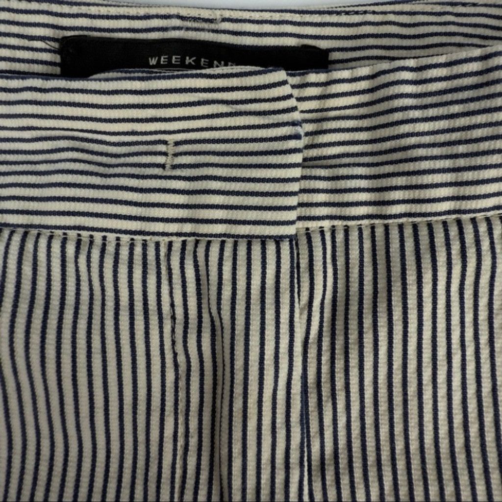 Weekend Max Mara MAXMARA Slim Stripe Cigarette Sailor chic Navy/Ivory Pants 8 Size 30" / US 8 / IT 44 - 12 Thumbnail