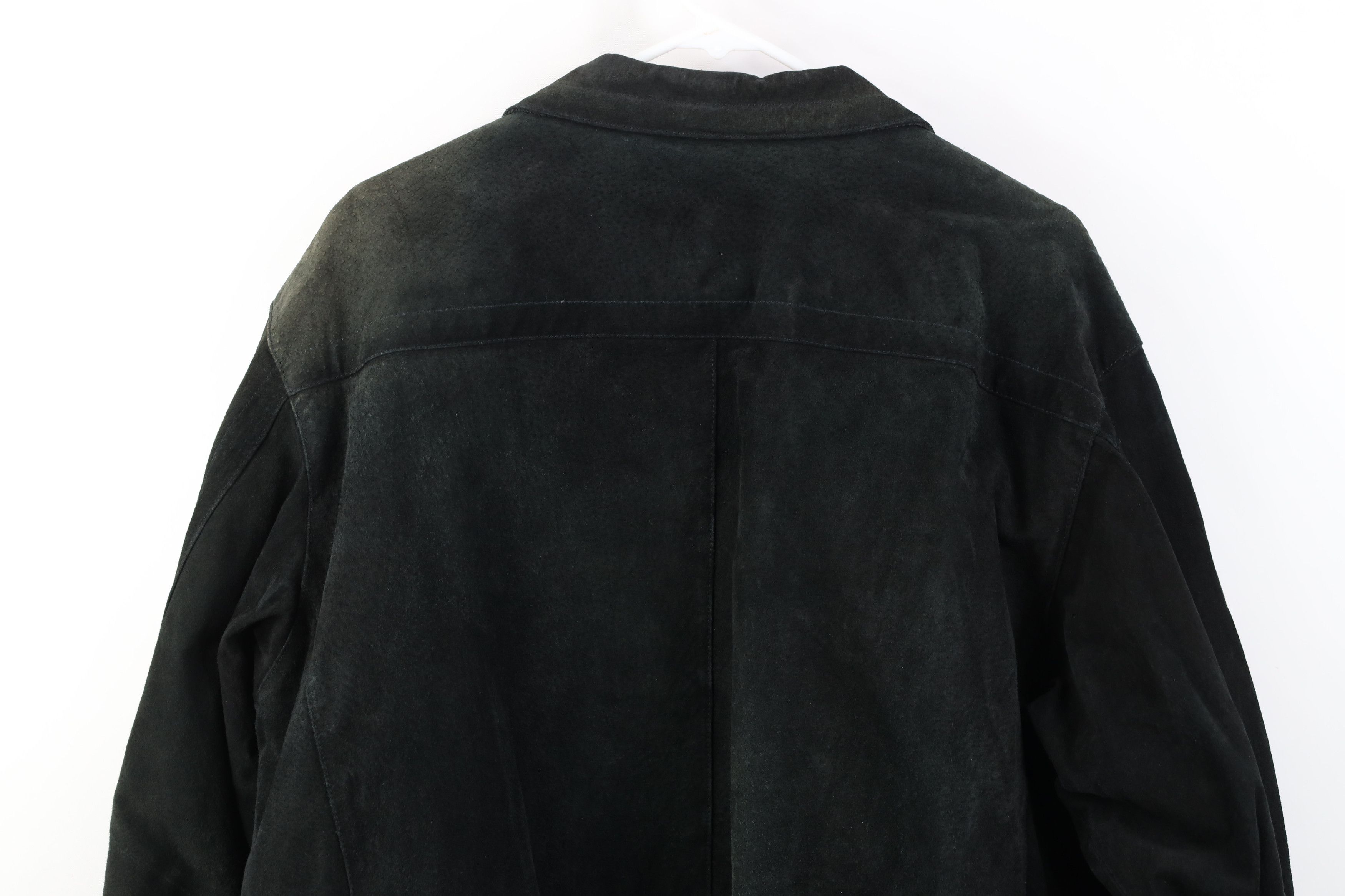 Vintage Vintage 90s Streetwear Quilted Suede Leather Bomber Jacket Size US L / EU 52-54 / 3 - 15 Thumbnail