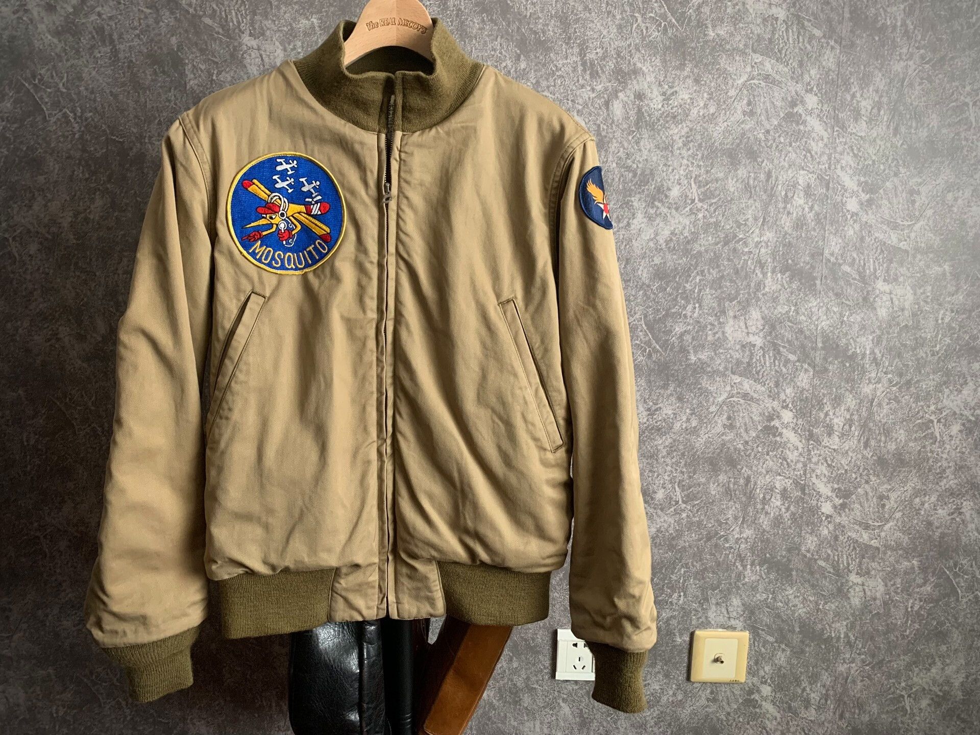 real mccoy stylish bomber jacket with patch