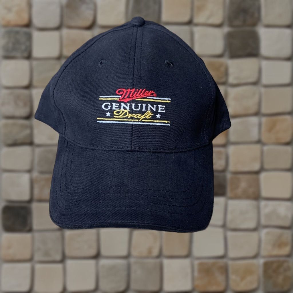 Vintage Miller Genuine Draft Hat Trucker Baseball Adjustable Hook and Loop Strap Mens Unisex Black 90s Beer Casual Size ONE SIZE - 1 Thumbnail