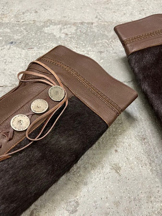 Marithe + Francois Girbaud 2000s Marithé + François Girbaud Brown Pony Hair Buttoned Leather Boots Size US 9 / IT 39 - 7 Thumbnail