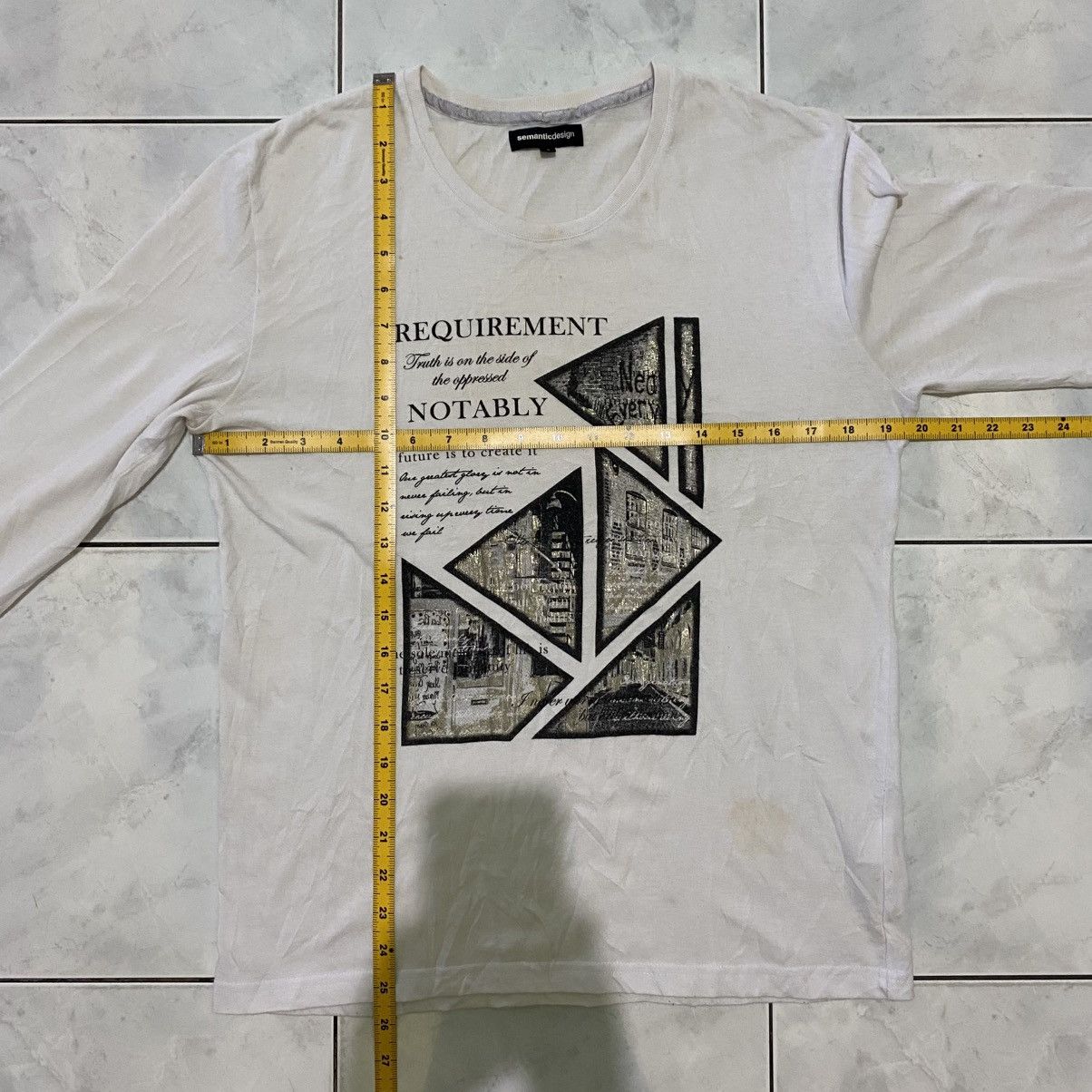 semanticdesign Semanticdesign Long Sleeve Modern Geometric Newspaper Tee Size US L / EU 52-54 / 3 - 18 Thumbnail