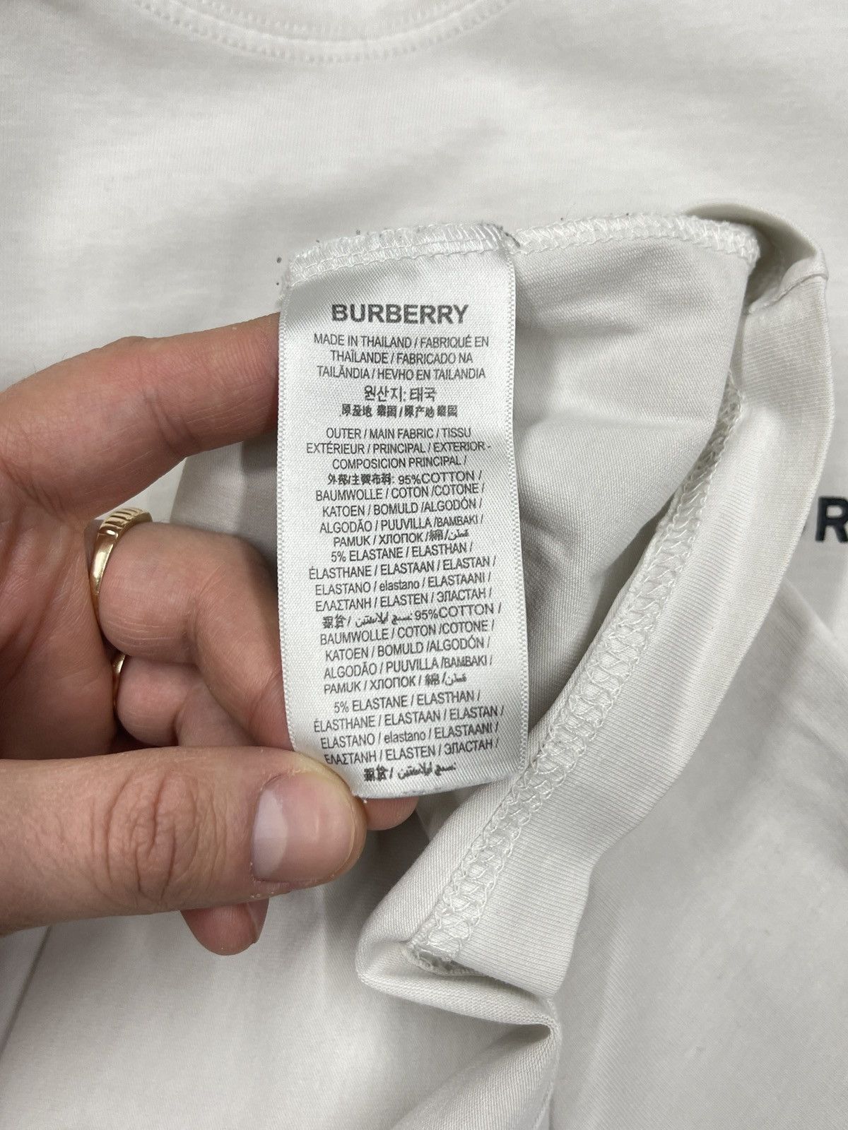 Burberry × Designer Mens Burberry London England Limited T Shirt White Big Logo Size US XL / EU 56 / 4 - 14 Thumbnail