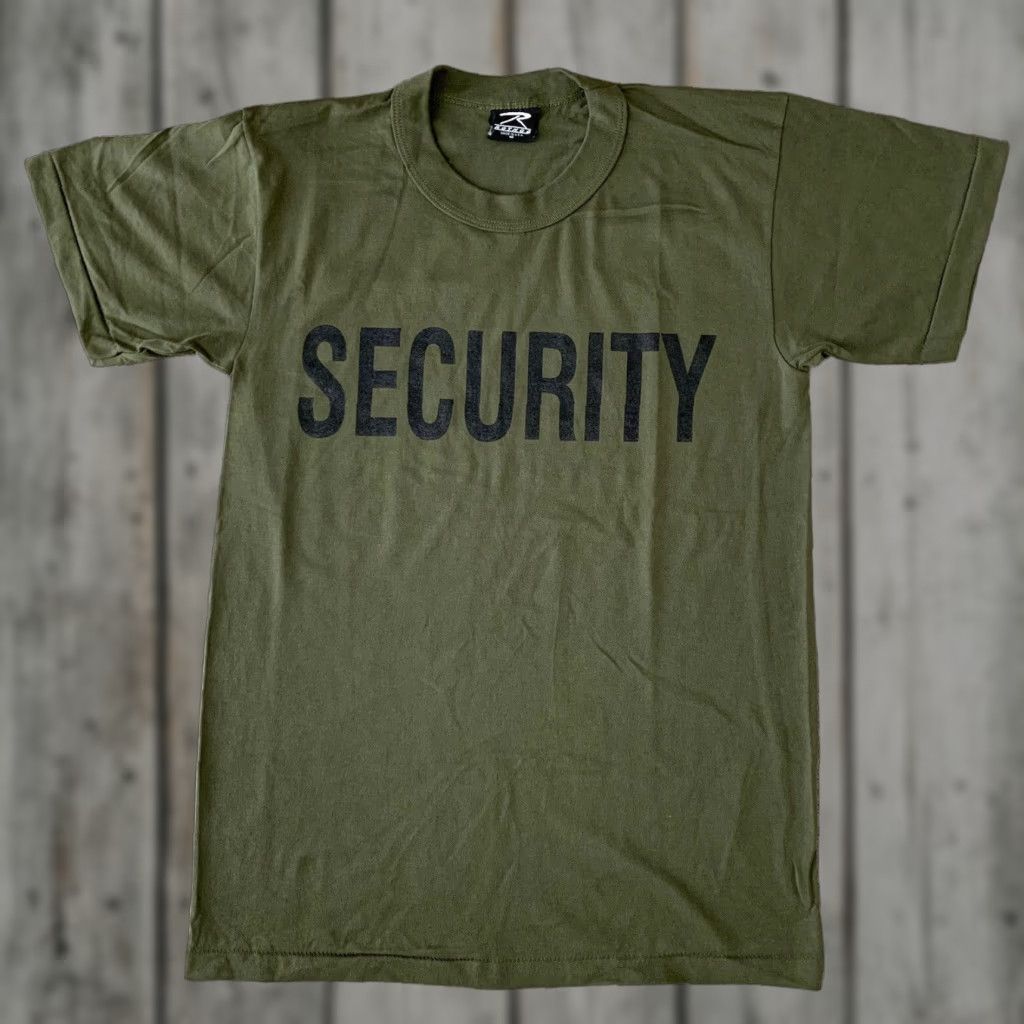 Rothco VINTAGE 80s Rothco Mens T-Shirt Short Sleeve Crew Neck Olive Green 50/50 Security Graphic Tee Mens Size US M / EU 48-50 / 2 - 1 Thumbnail