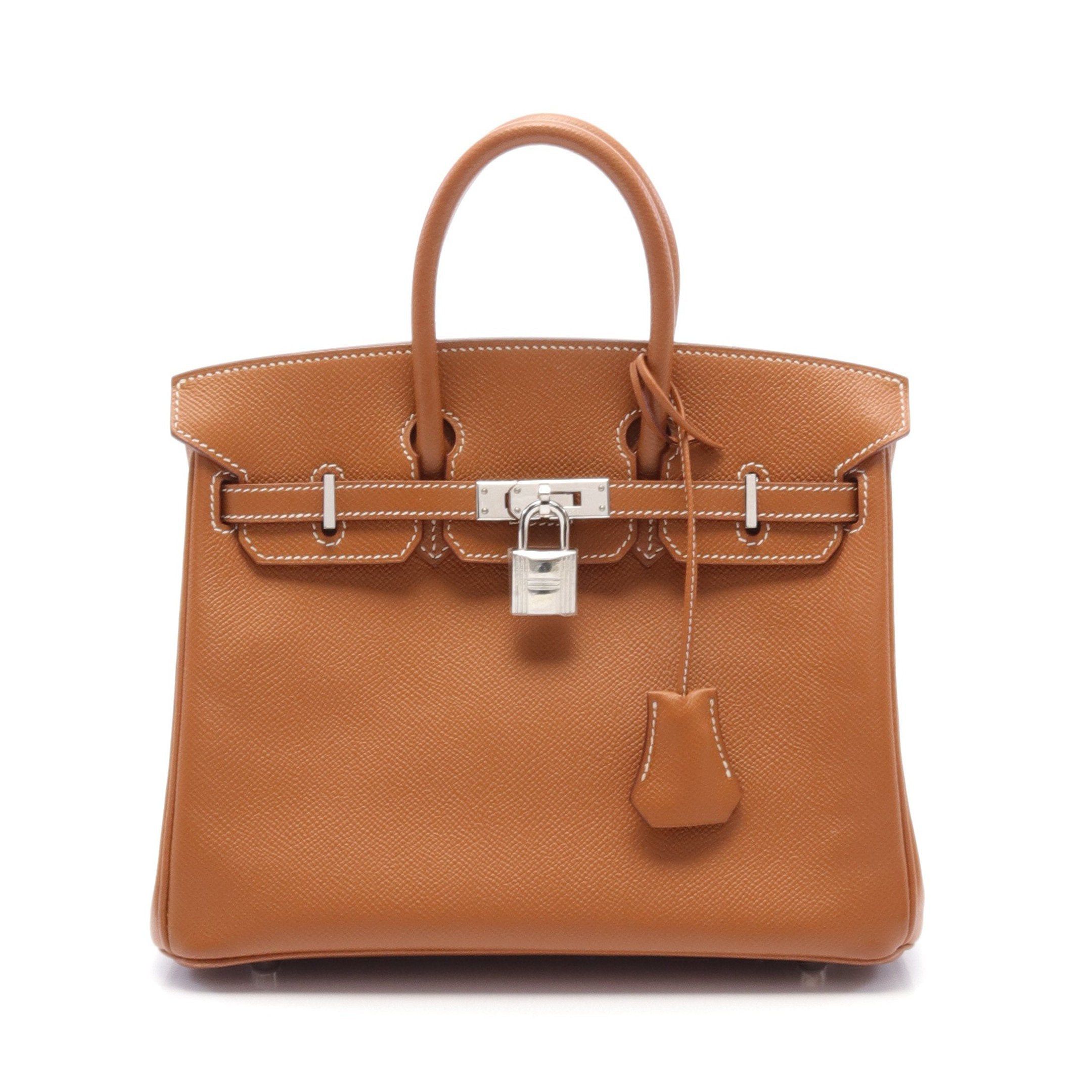 Hermes Birkin 25 Gold Handbag Veau Epsom Brown Silver Hardware □M Stamp (Manufactured Around 2009)