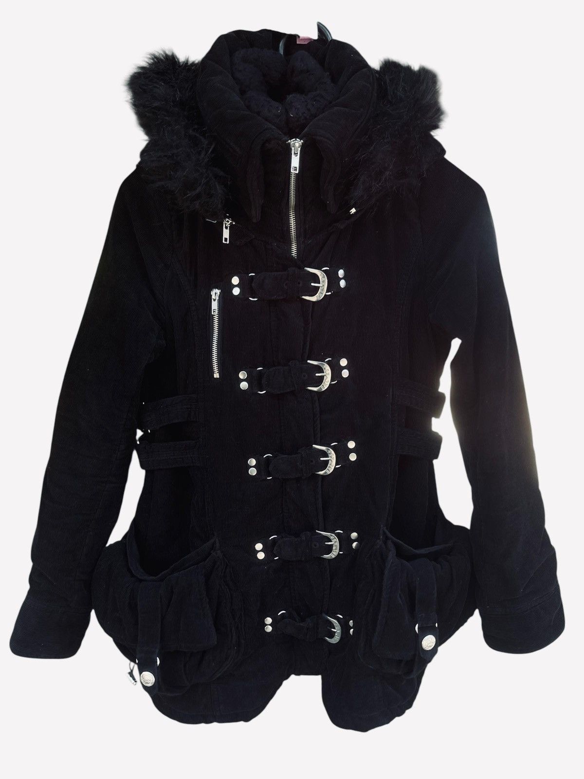 Le Grande Bleu (L.G.B.) Vintage Backs Gothic Bondage Boa Fur Hooded Jacket Size US M / EU 48-50 / 2 - 5 Thumbnail
