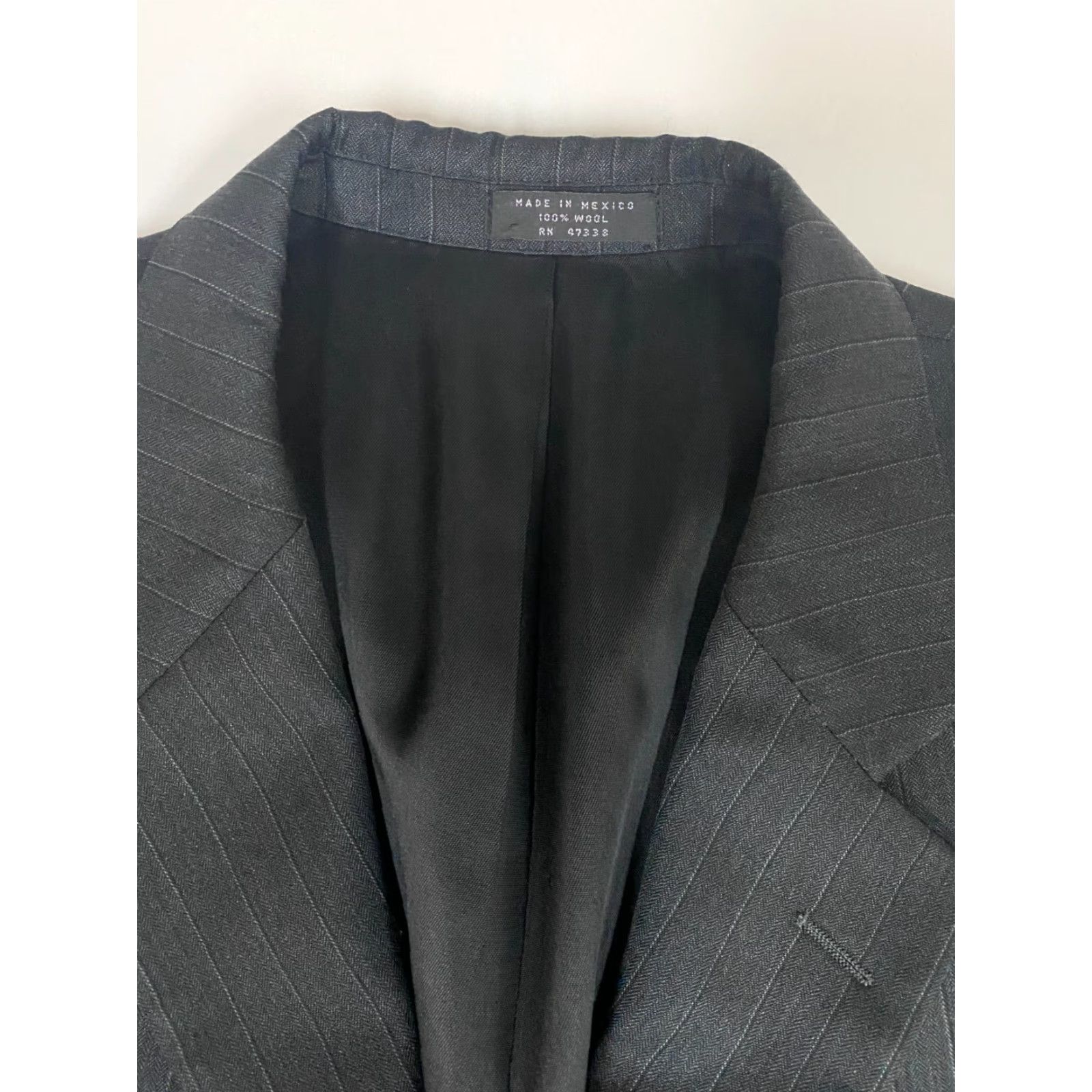 Jones New York Jones New York Blazer Mens 44 Black Tweed Wool Polyester Classic Single-Breasted Peak Lapel Jacket Coat Regular Size 44R - 4 Thumbnail