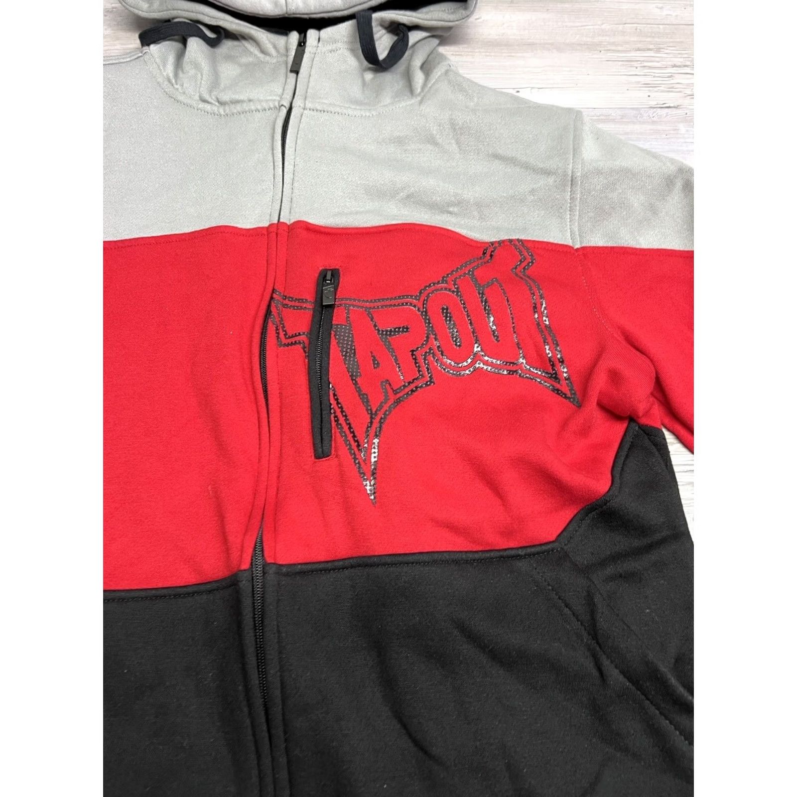 Tapout Tapout Full Zip Hoodie NWT Red Black Gray Colorblock Logo Mens L Sleeve Zip Up Hooded Sweatshirt Clothing Size US L / EU 52-54 / 3 - 5 Thumbnail