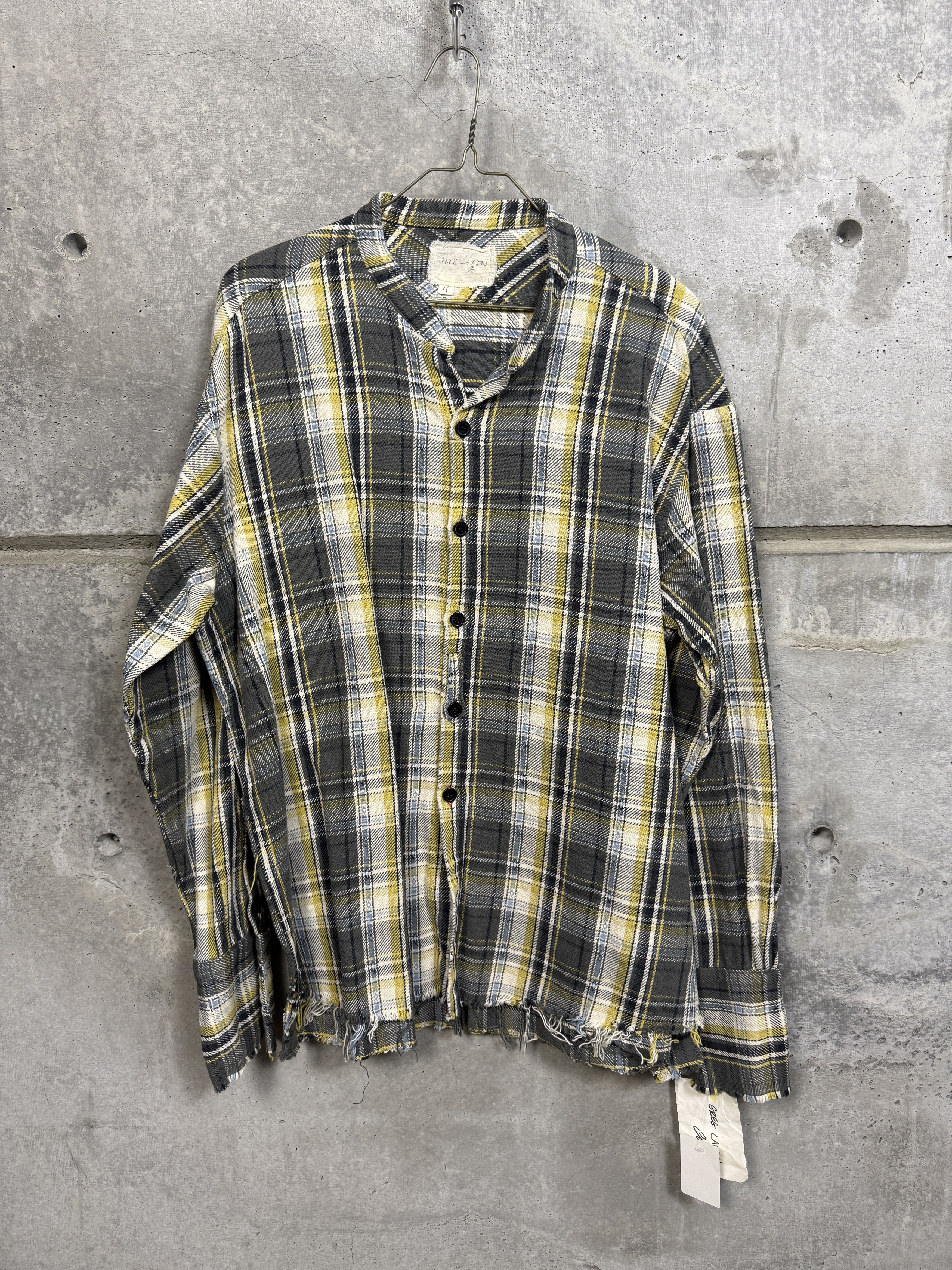 Greg Lauren $850 Greg Lauren Charcoal Plaid Studio Shirt Size US XL / EU 56 / 4 - 7 Thumbnail