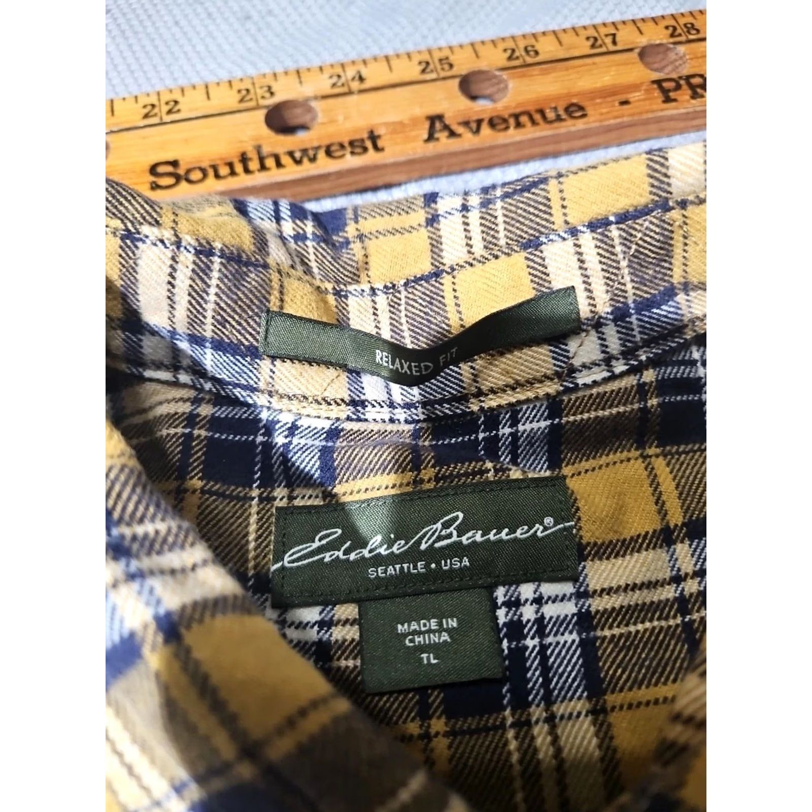 Eddie Bauer Eddie Bauer Shirt Mens LT Yellow Plaid Button Up 90s Brushed Cotton Casual Formal Vintage No Size US L / EU 52-54 / 3 - 6 Thumbnail